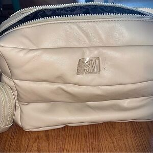 SM Cream Quilted Crossbody Bag